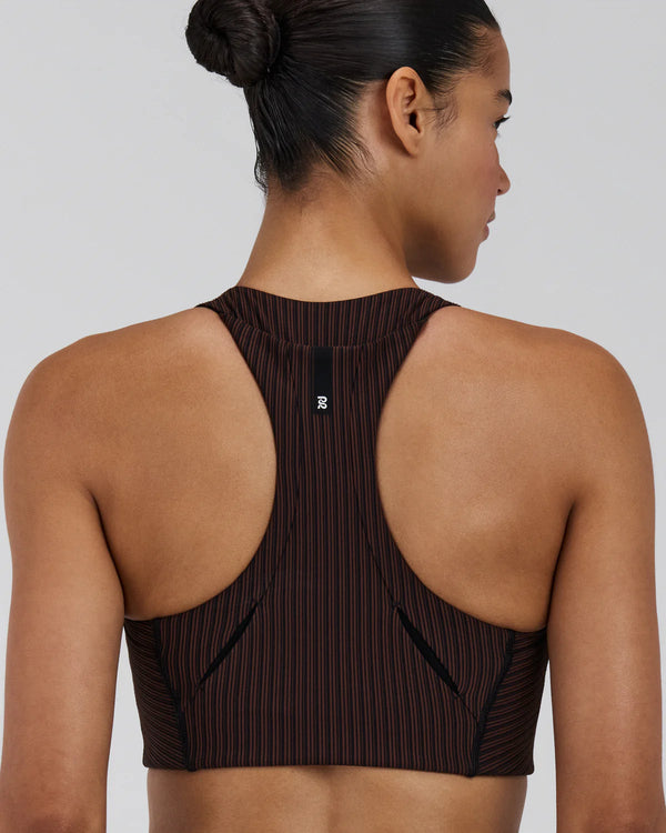 Bandit Women's Striped Cadence™ Longline Bra - Cacao / Black