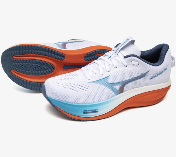 Mizuno Men's Wave Rider 30 - White Blue Jewel