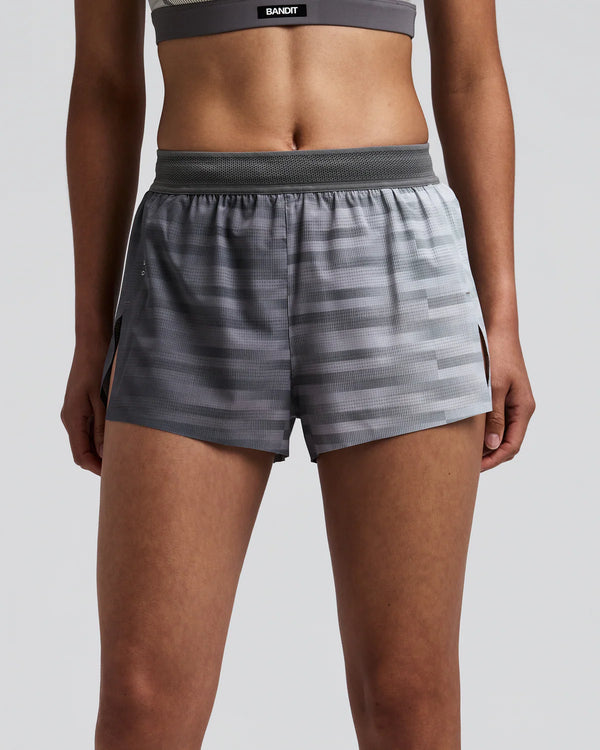 Bandit Women's CoolGrid™ 3" Split Shorts - Plaster / Slate