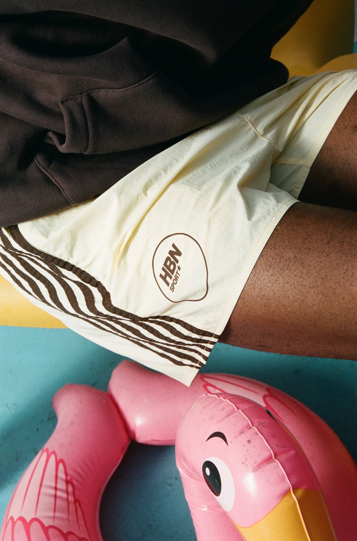 Human By Nature Baby Yellow Nylon Track Shorts