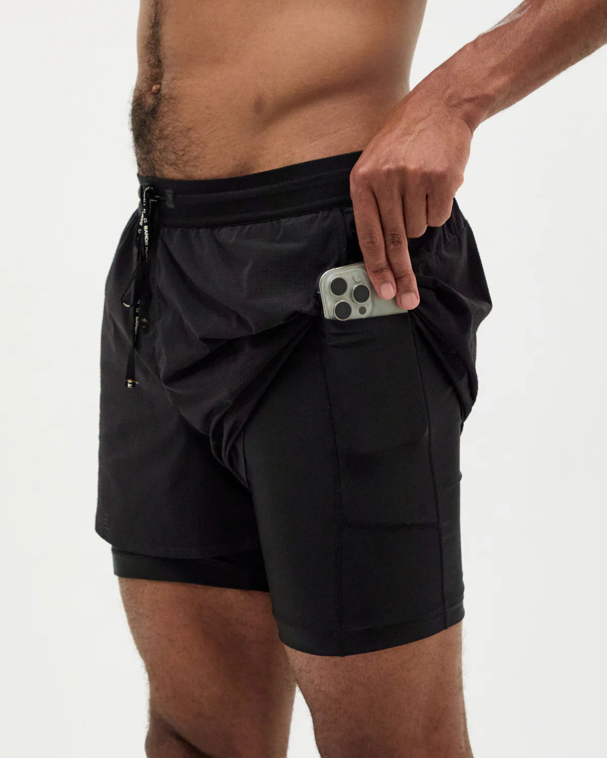 Bandit Men's Vento™ 5" 2-In-1 Run Short - Black