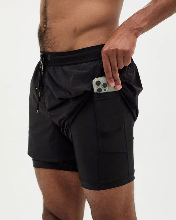 Bandit Men's Vento™ 5" 2-In-1 Run Short - Black