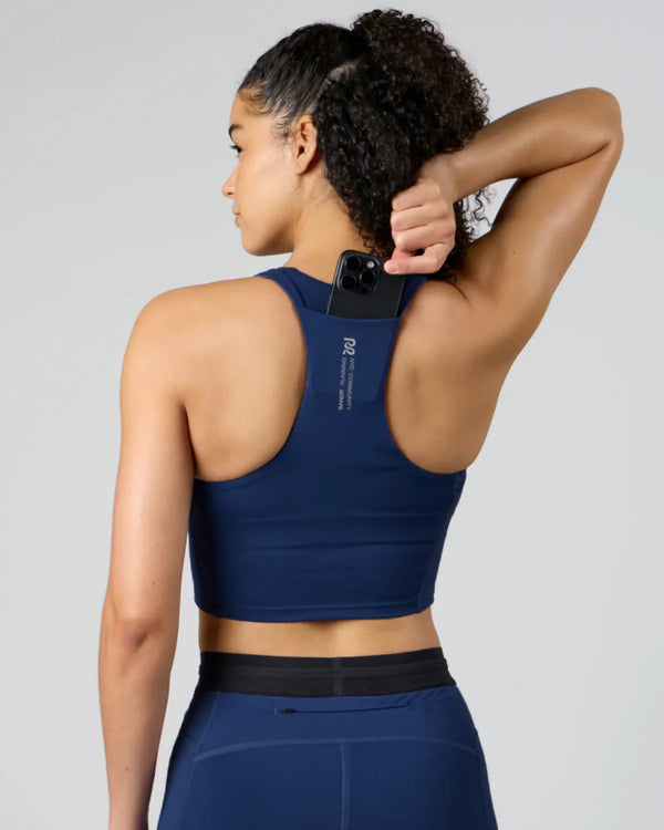 Bandit Stamina Scoop Neck Crop - New York Navy