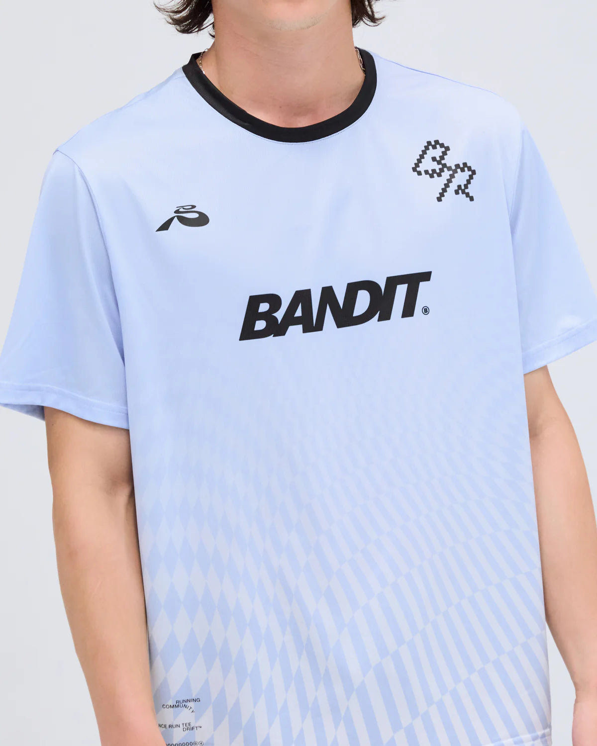 Bandit Drift SS Performance Tee - Breeze Blue/Light Breeze Blue Undulating Gradient Check