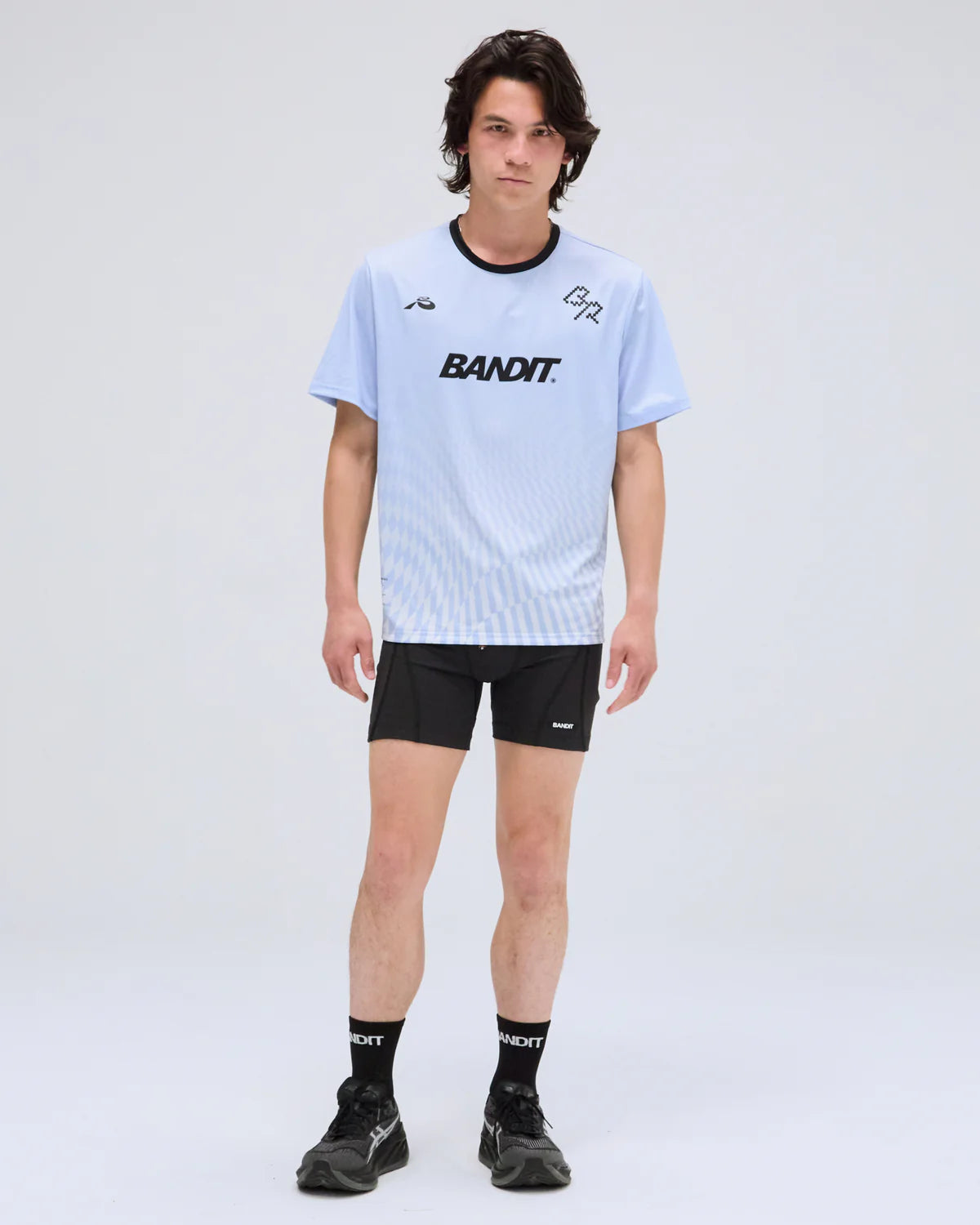 Bandit Drift SS Performance Tee - Breeze Blue/Light Breeze Blue Undulating Gradient Check