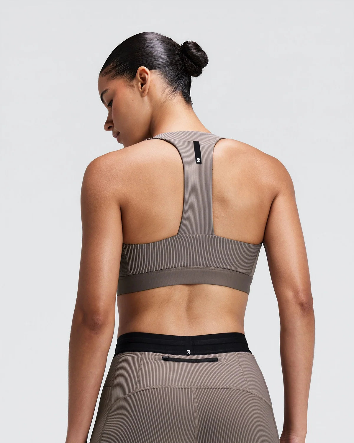Bandit Women's Striped Cadence™ Longline Bra - Concrete Taupe / Cocoa