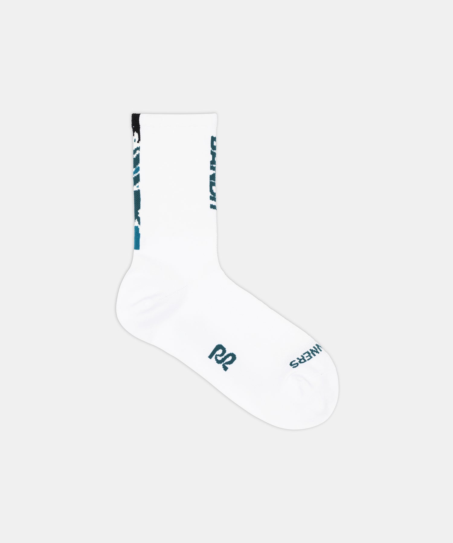Bandit Lite Run™ Quarter Socks "Vertical Bandit" - White with Storm - 2 Pack