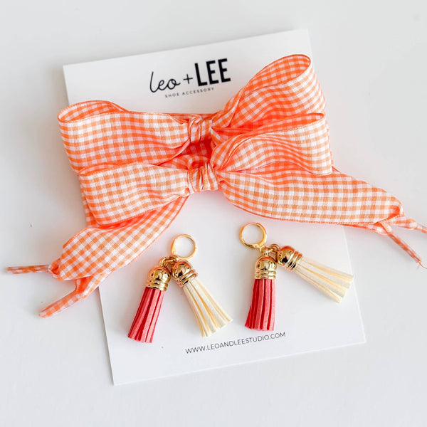 Leo + Lee Shoe Charm + Lace Sets - Gingham