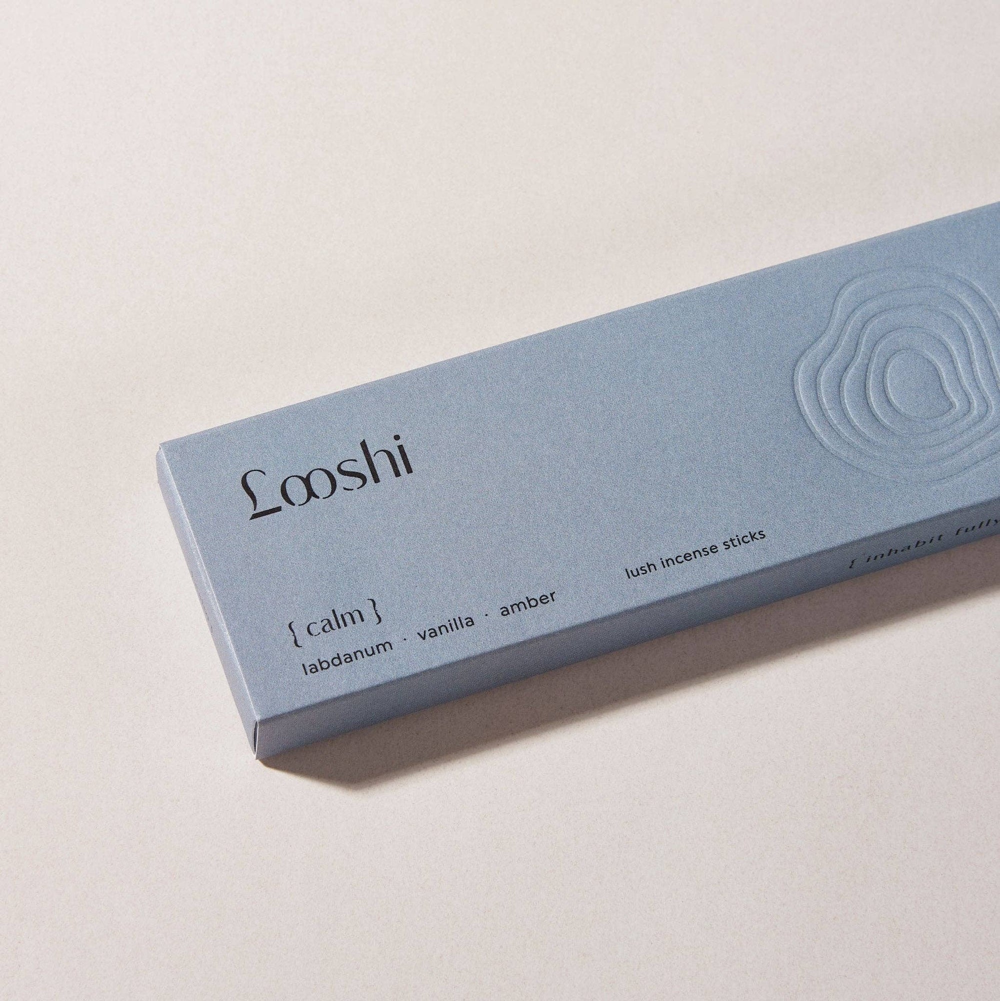 Looshi CALM Natural Incense Sticks with Labdanum, Vanilla Bean, Amber