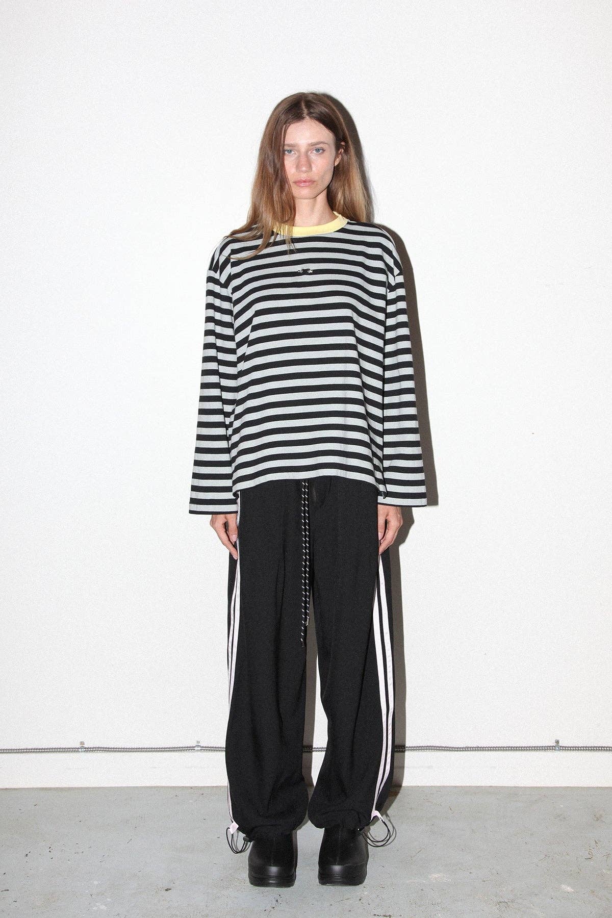 KkCo Pierced Long Sleeve Box Tee - Sky & Midnight