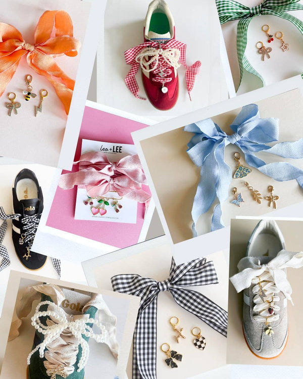 Leo + Lee Shoe Charm + Lace Sets - Gingham