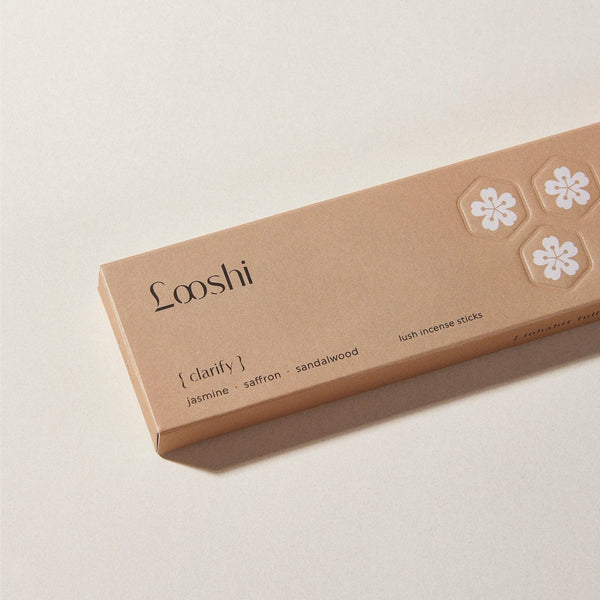 Looshi CLARIFY Natural Incense Sticks with Jasmine, Saffron, Sandalwood