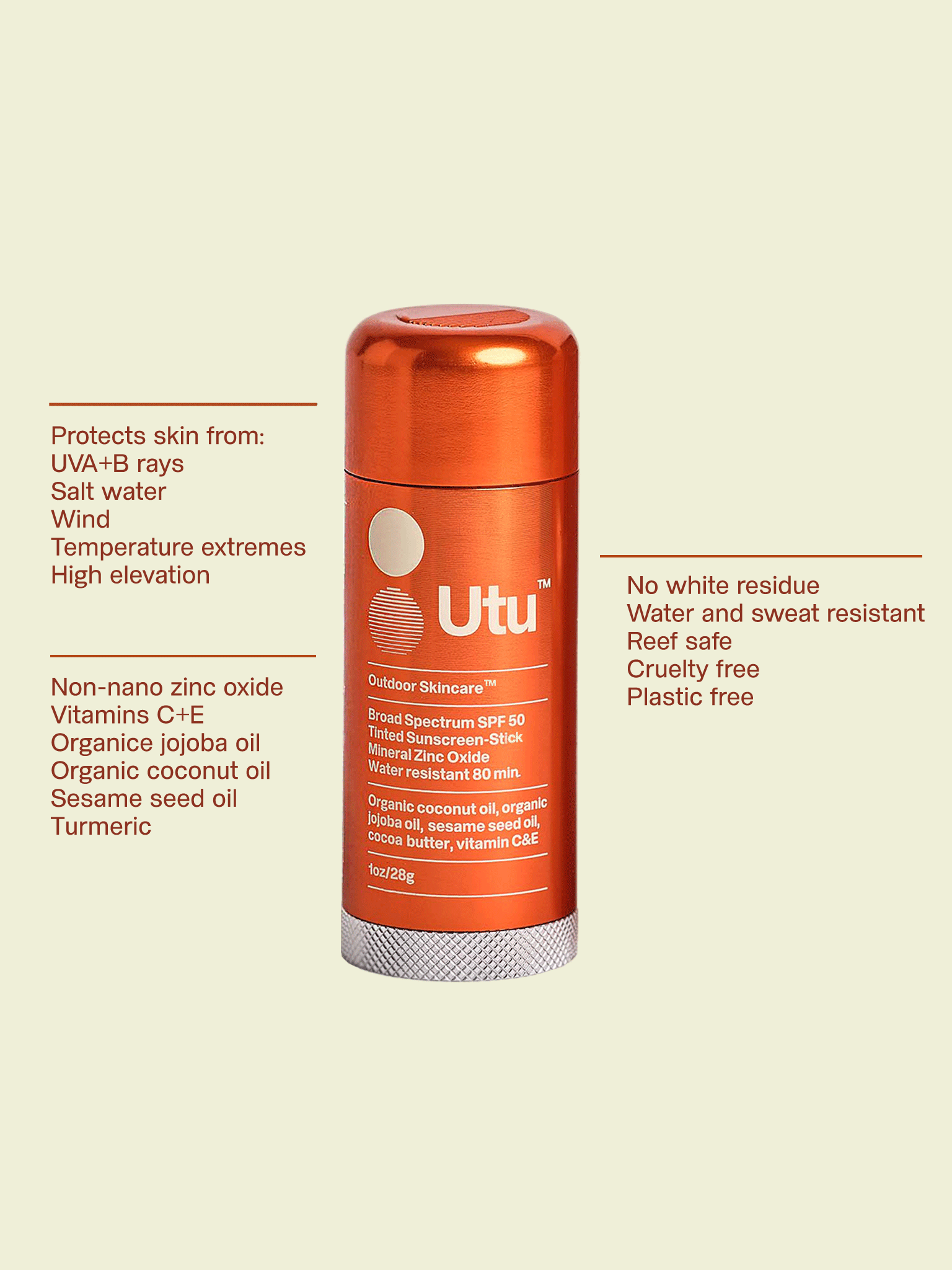 SPF50 Moisturizing Sunscreen Stick Mineral Water Resistant