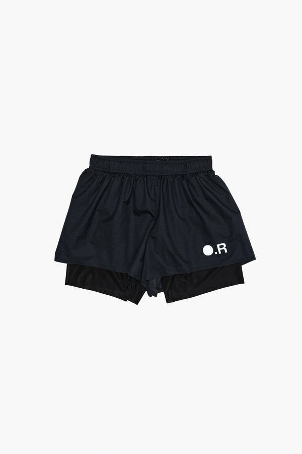 Optimistic Runners Layered Shorts AW26 - Black