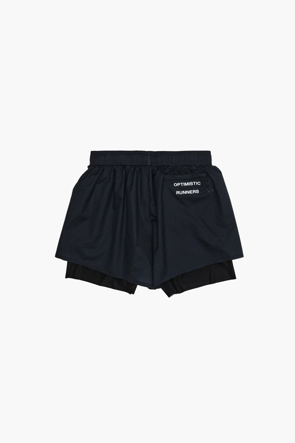 Optimistic Runners Layered Shorts AW26 - Black