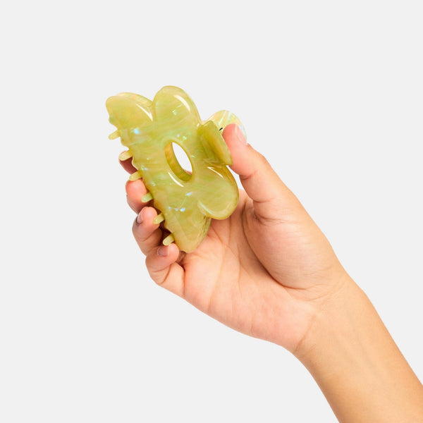 CHUNKS Flower Claw in Jade Swirl
