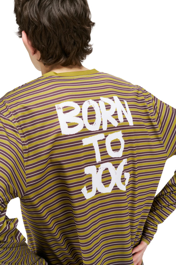 UNNA M Striped LS Tee - Mud Gold