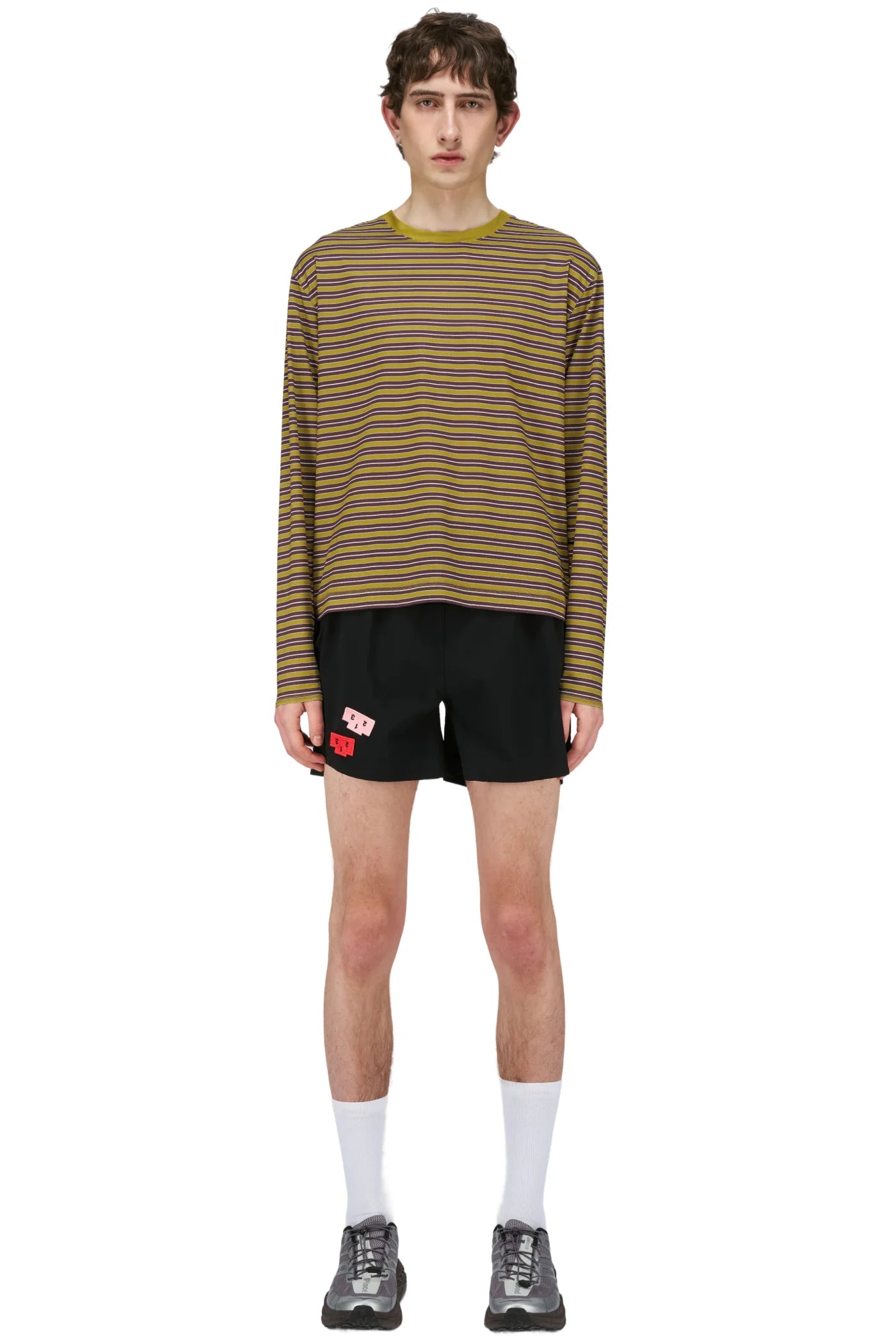 UNNA M Striped LS Tee - Mud Gold