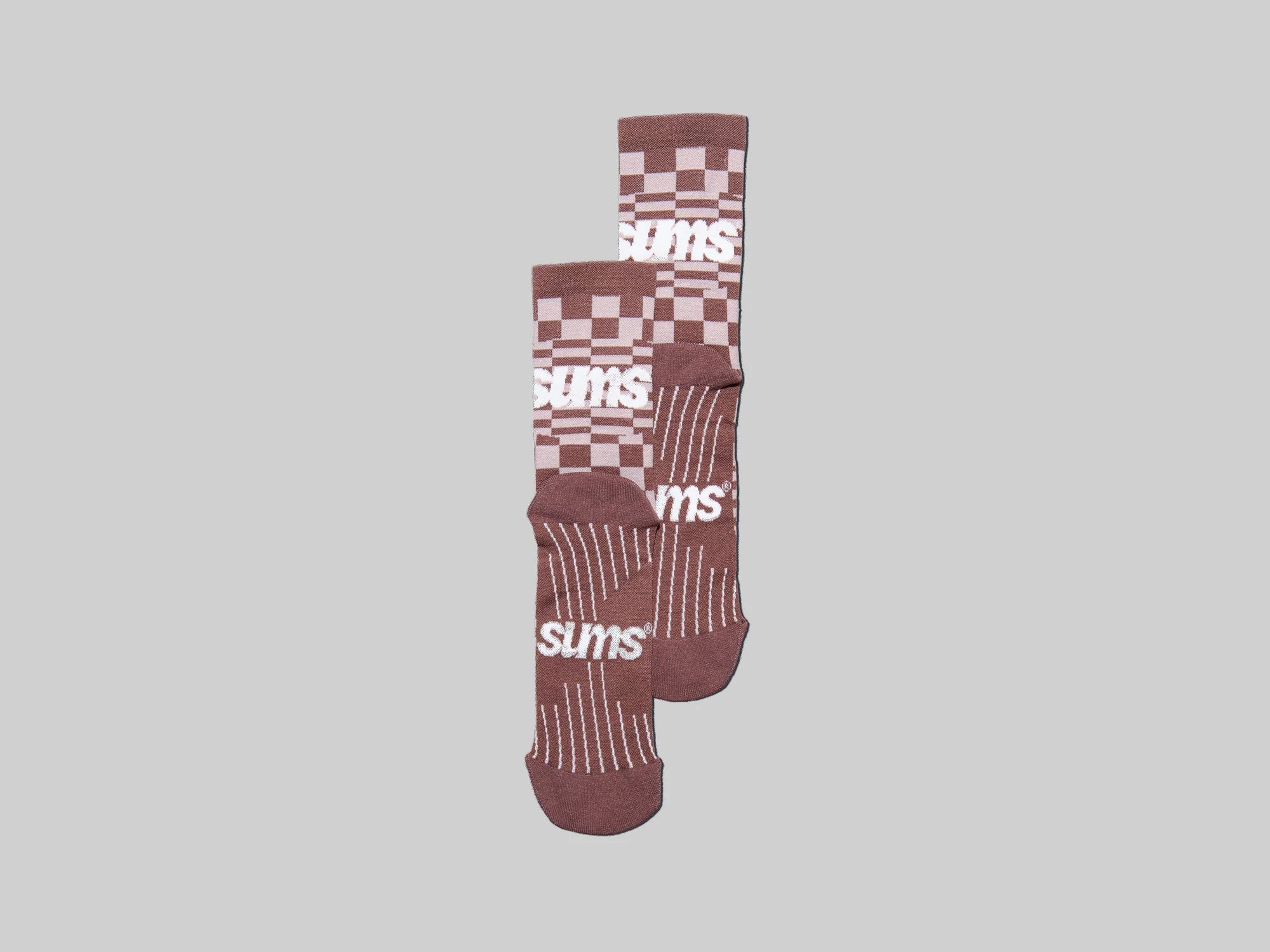 sums checkers socks - brown