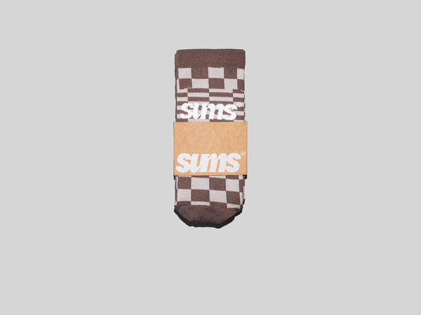 sums checkers socks - brown