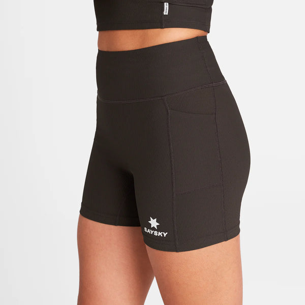 SAYSKY Women's Combat+ Rib Short Tights 4" - Coffee