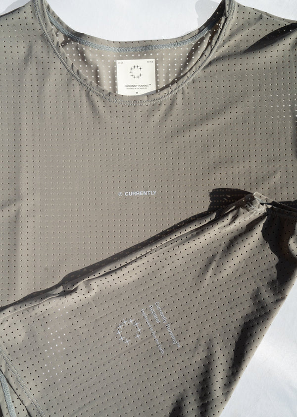 Currently Running - C-R™ Penultimate Crop Tee - Grey