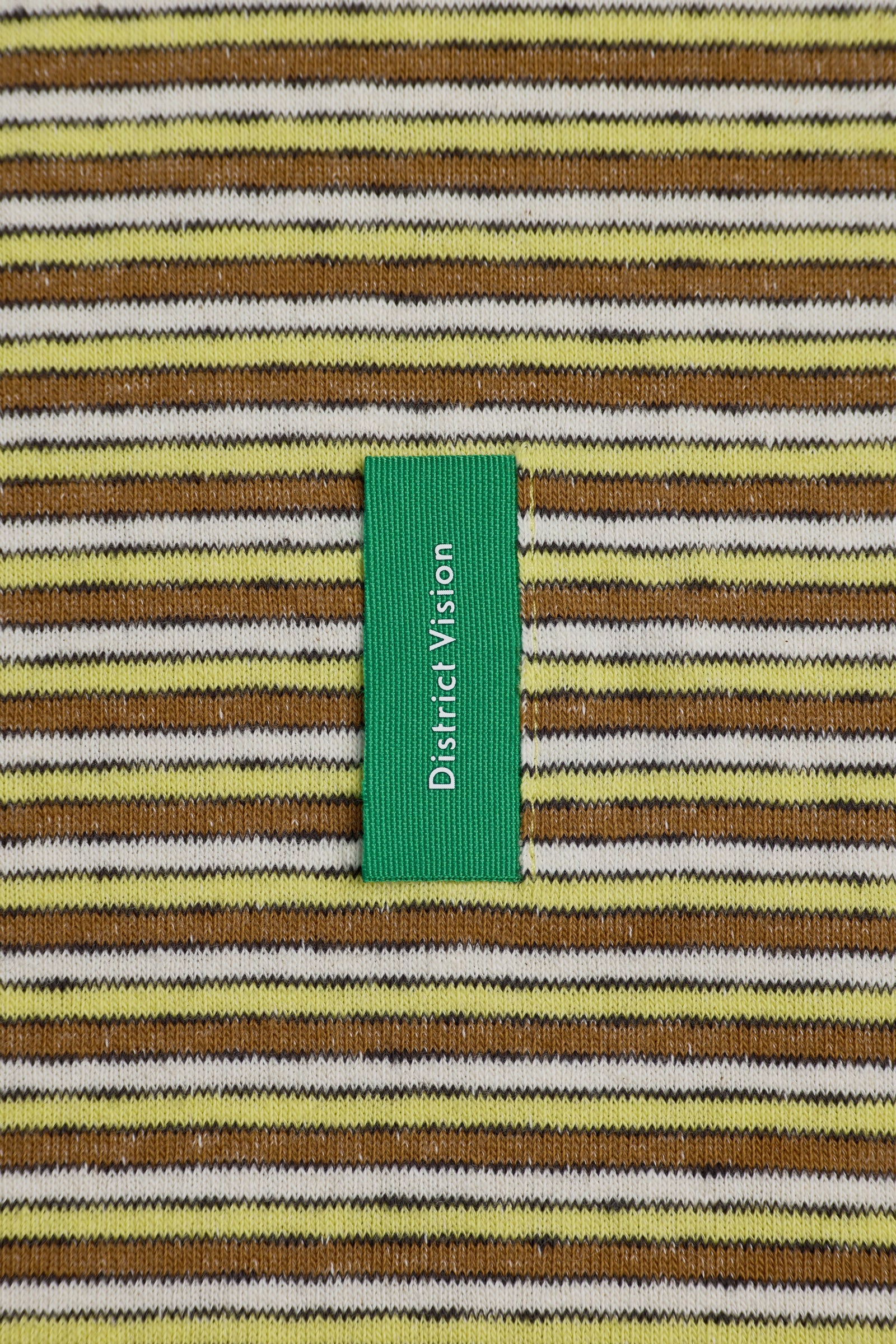 District Vision Short Sleeve Stripe Tee, Yellow Stripe