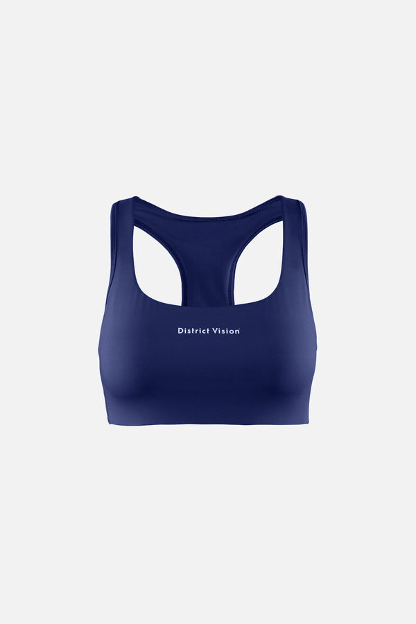 District Vision Medium Support Racer-Back Bra, Indigo