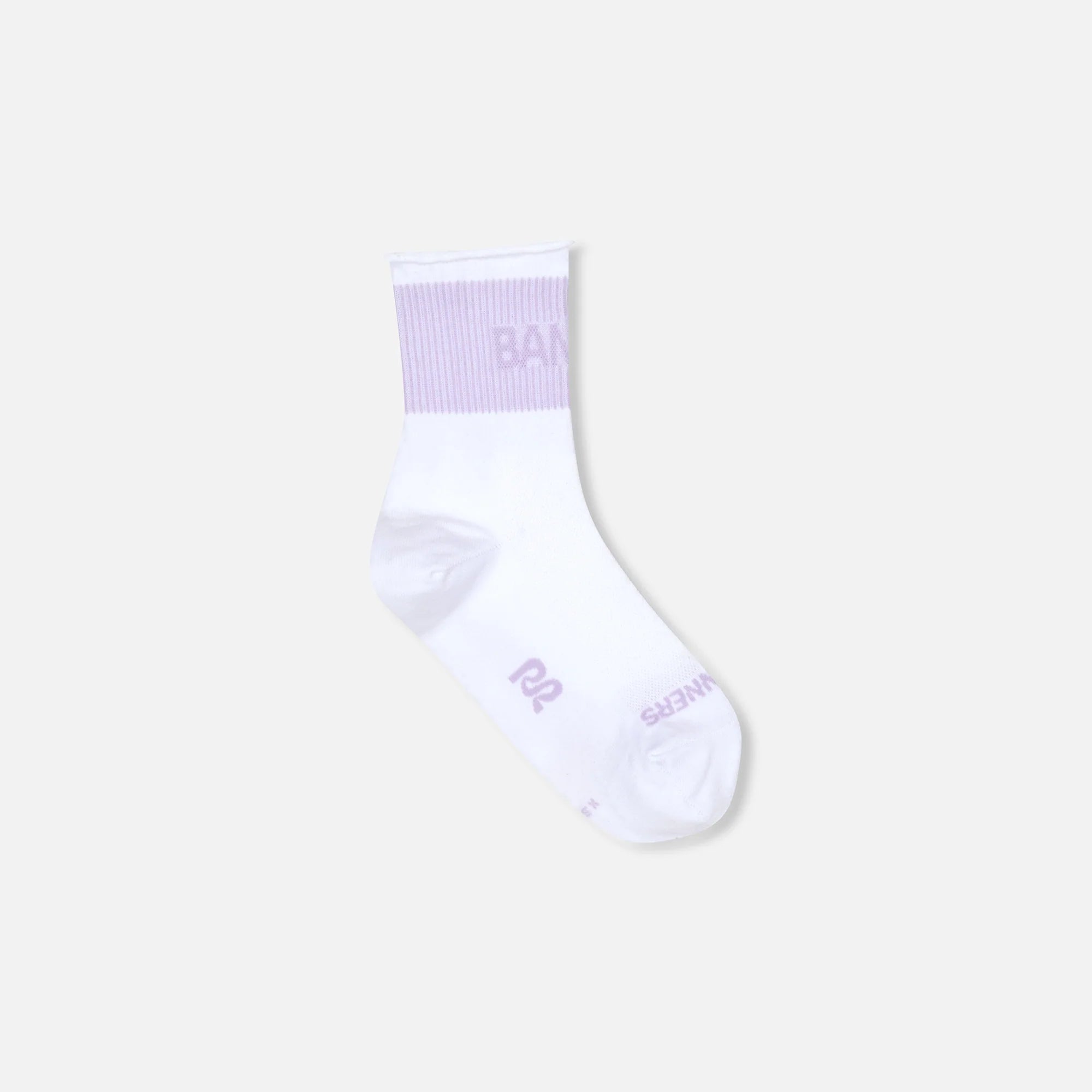 Bandit Lite Run™ Ribbed Socks - White with Light Thistle - 2 Pack