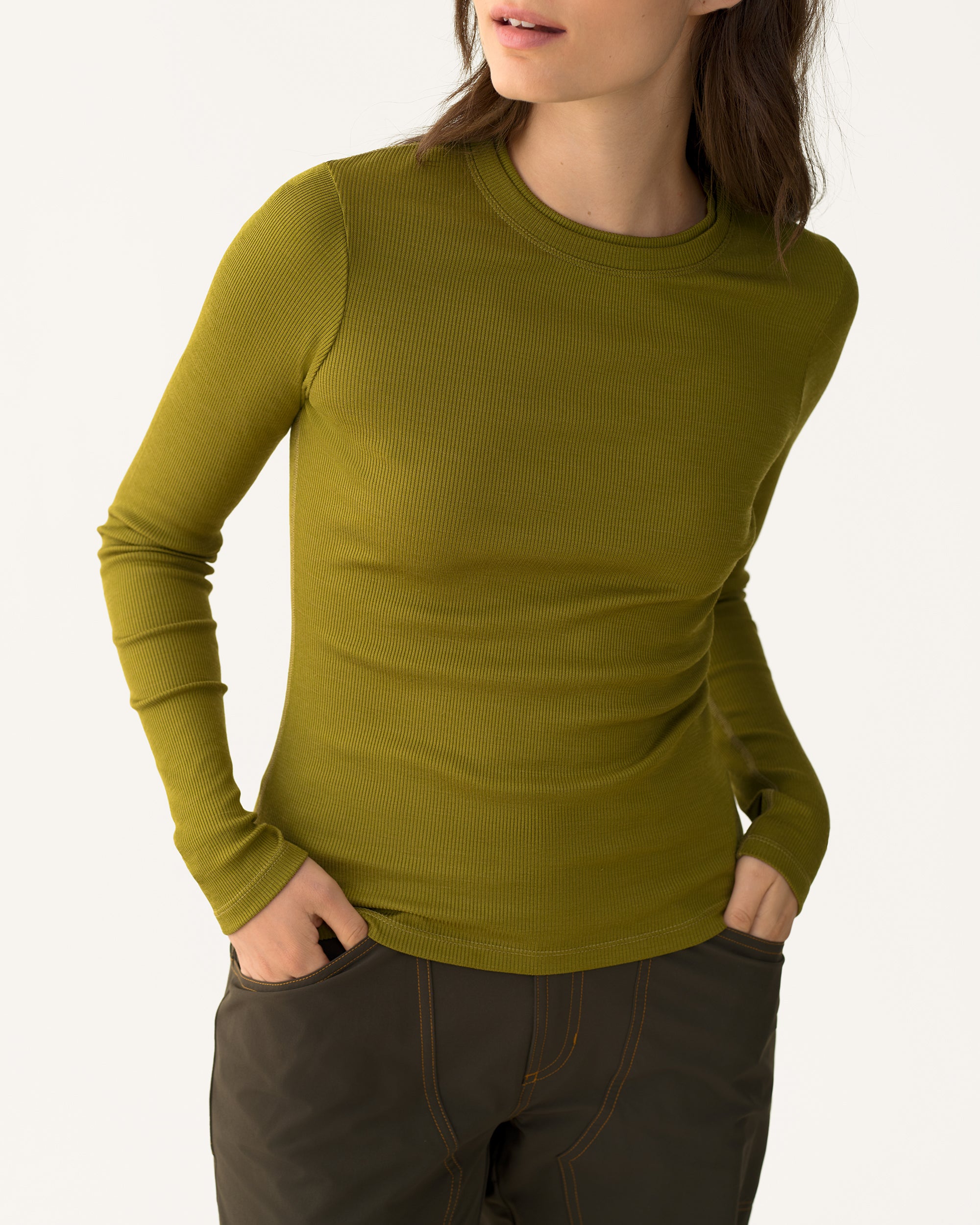 Hikerkind Ribbed Merino Longsleeve 01 - Verdant