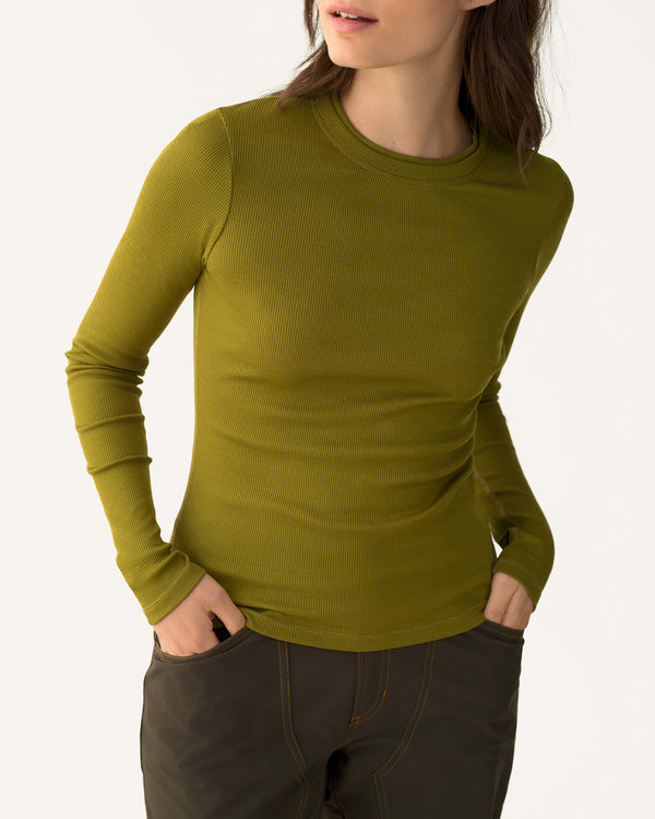 Hikerkind Ribbed Merino Longsleeve 01 - Verdant