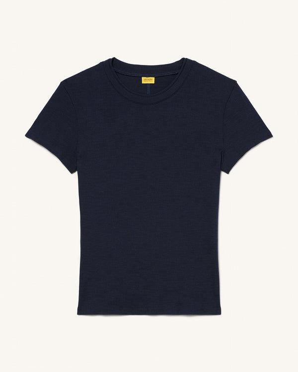 Hikerkind Ribbed Merino T-Shirt - Woad