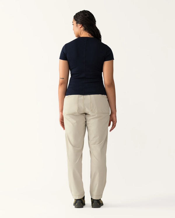 Hikerkind Ribbed Merino T-Shirt - Woad