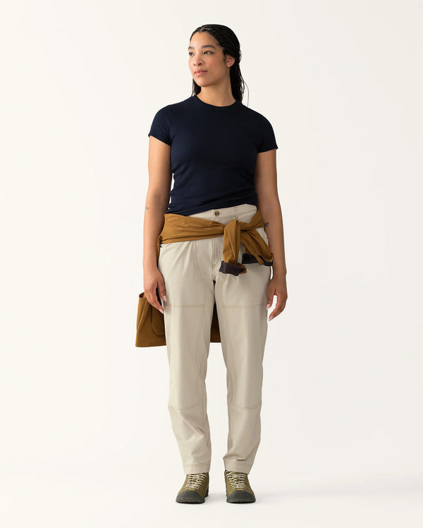 Hikerkind Ribbed Merino T-Shirt - Woad