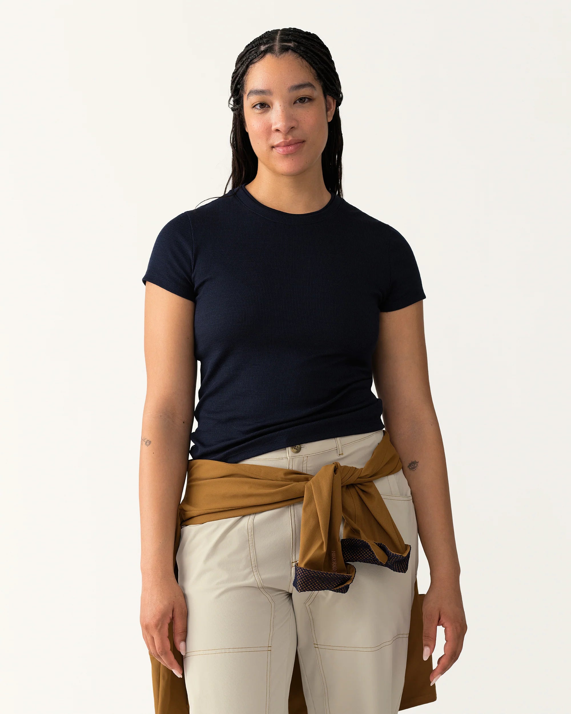 Hikerkind Ribbed Merino T-Shirt - Woad