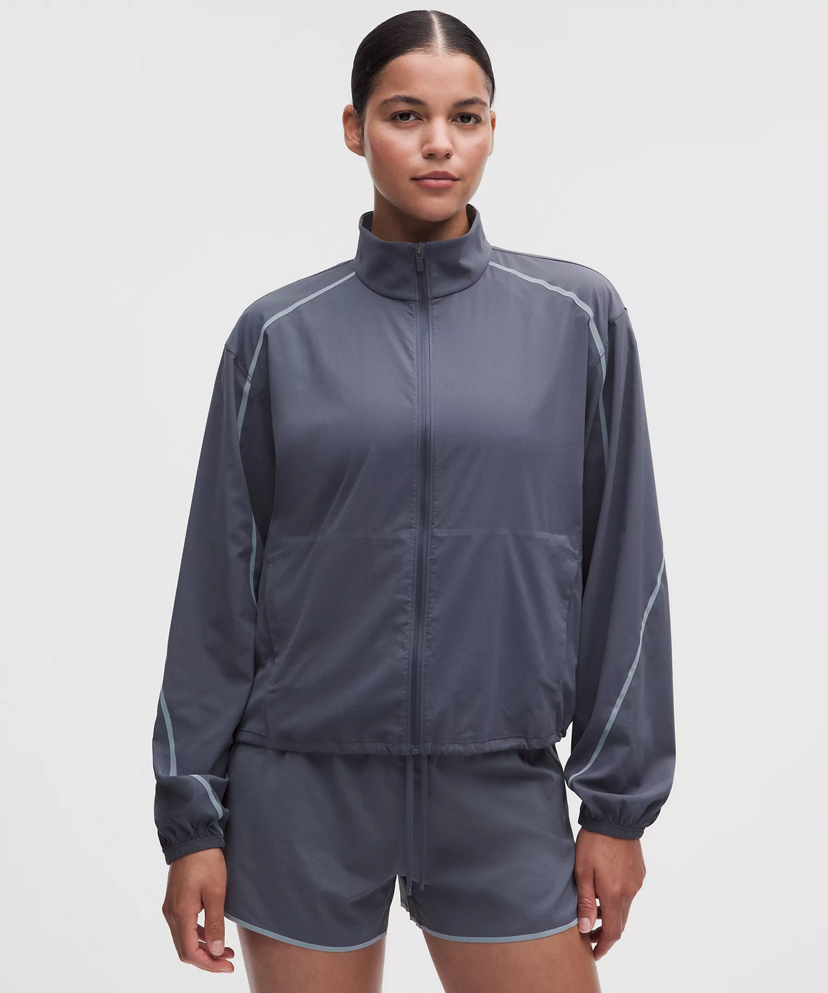 Lululemon Two-Toned Track Jacket - Dusty Diamond/Luminous Aqua
