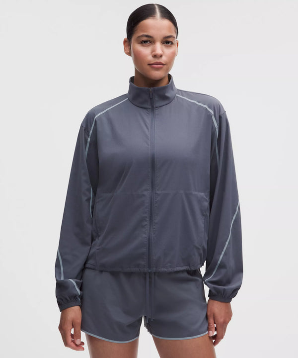 Lululemon Two-Toned Track Jacket - Dusty Diamond/Luminous Aqua
