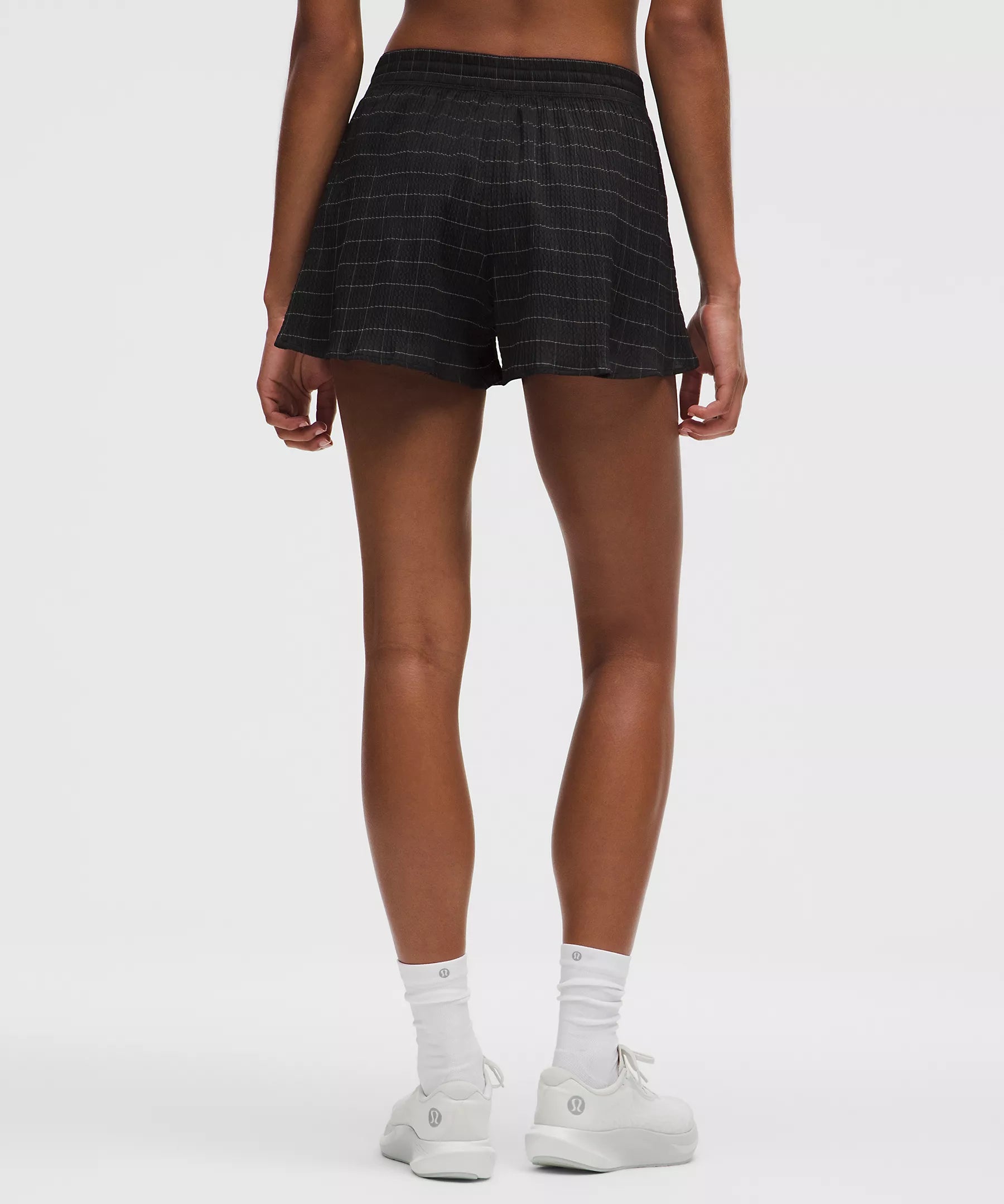 Lululemon Negative Split Textured Run Short 2.5" - Black/Reflective