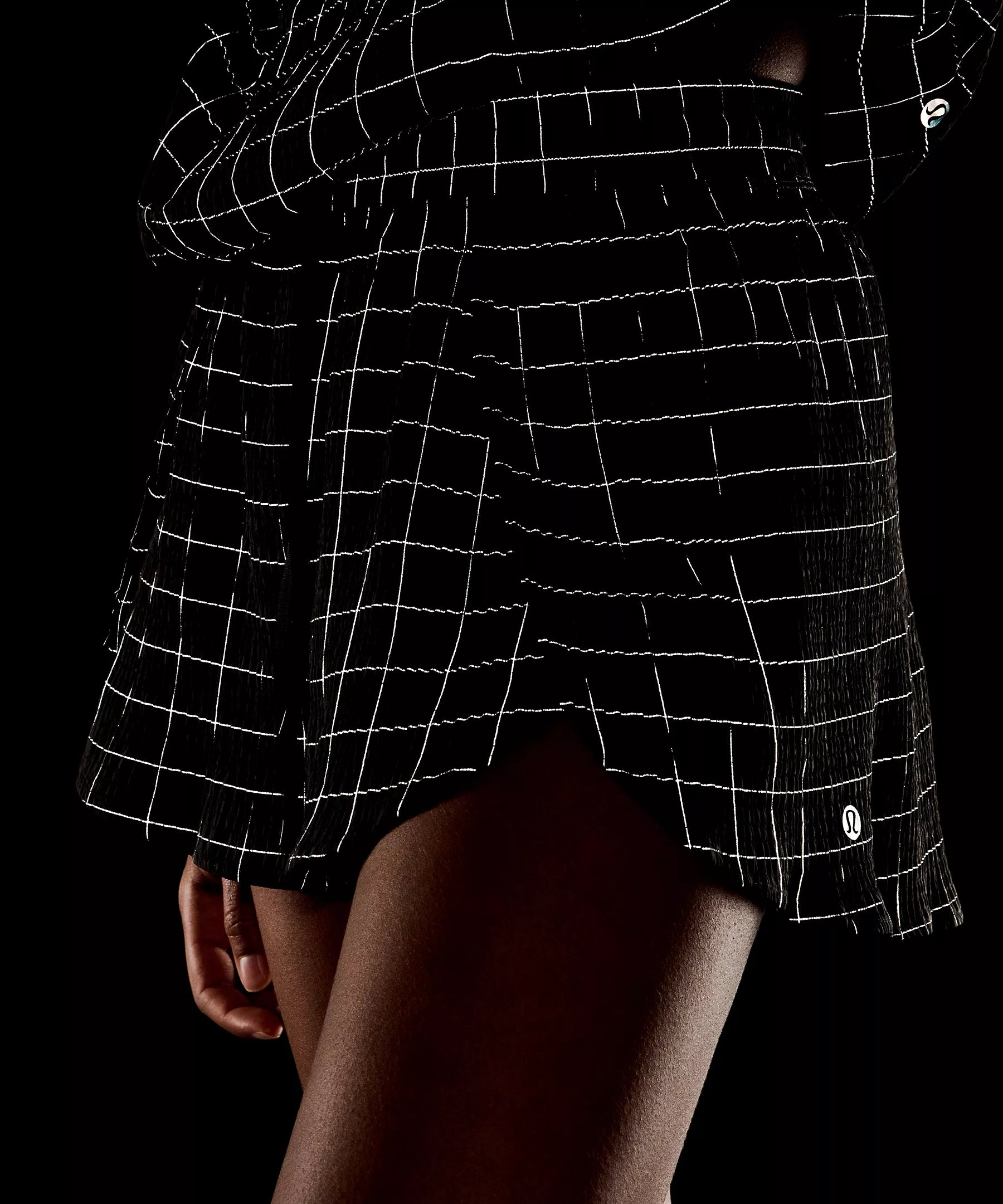 Lululemon Negative Split Textured Run Short 2.5" - Black/Reflective