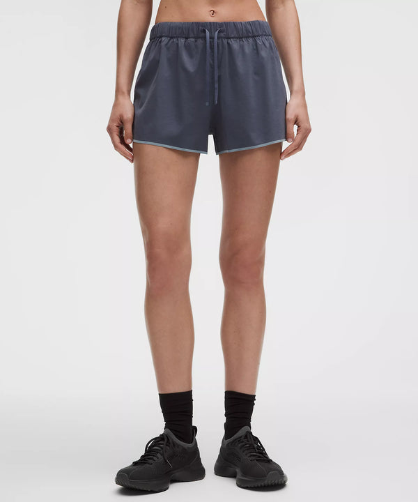Lululemon Women's Two-Toned Mid-Rise Track Short 3" - Dusty Diamond / Luminous Aqua