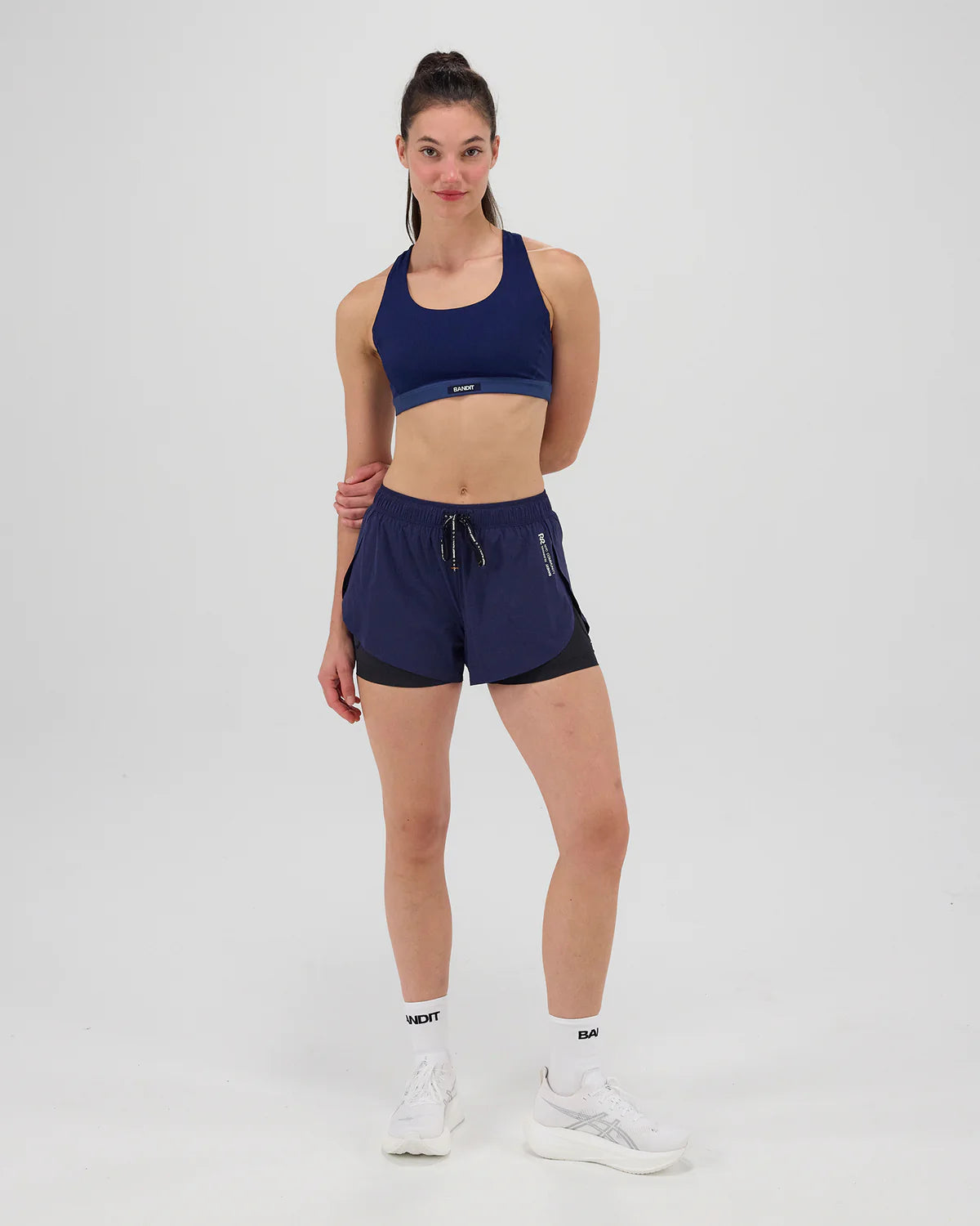 Bandit Gridlock™ Scoop Neck Run Bra - New York Navy