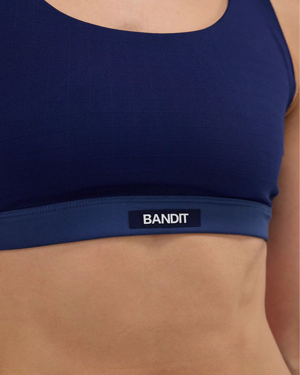 Bandit Gridlock™ Scoop Neck Run Bra - New York Navy