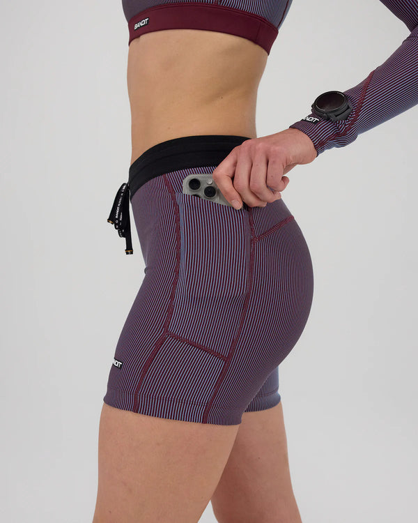 Bandit Women's Striped Cadence™ 5" Compression - Fig / Vintage Blue