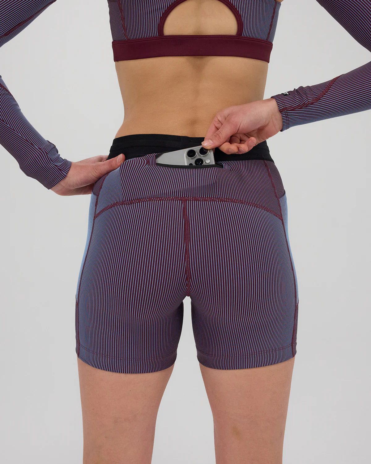 Bandit Women's Striped Cadence™ 5" Compression - Fig / Vintage Blue