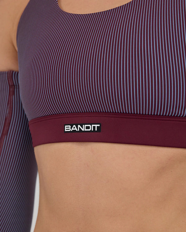 Bandit Stamina Scoop Neck Crop - Fig with Vintage Blue
