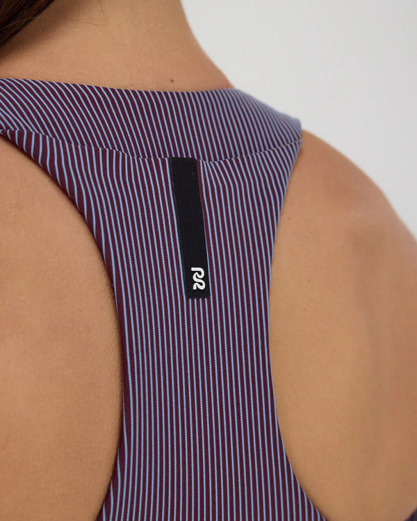 Bandit Stamina Scoop Neck Crop - Fig with Vintage Blue