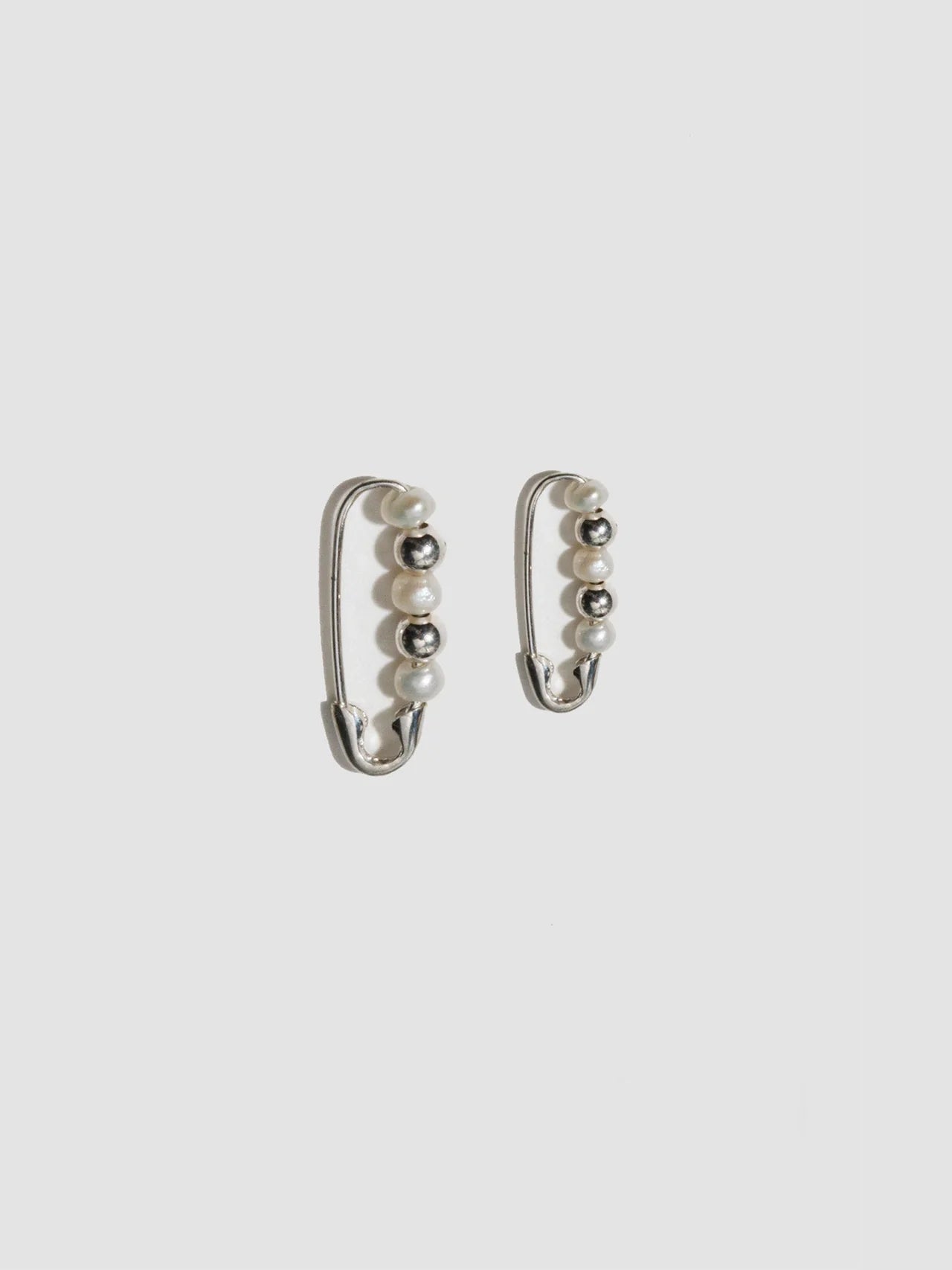 loren stewart Jewelry - Mini Friendship Bead & Pearl Safety Pin Earring