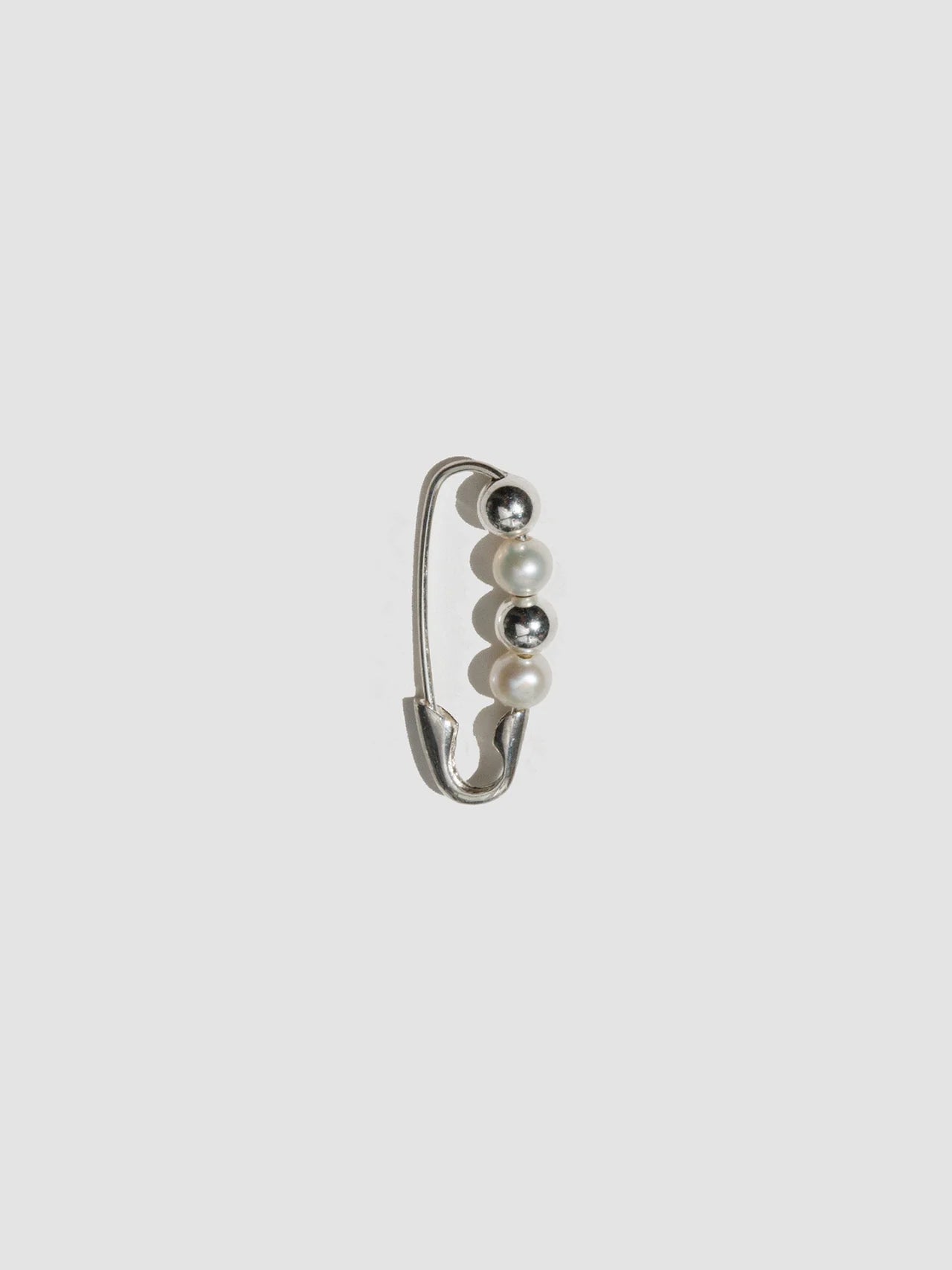loren stewart Jewelry - Mini Friendship Bead & Pearl Safety Pin Earring