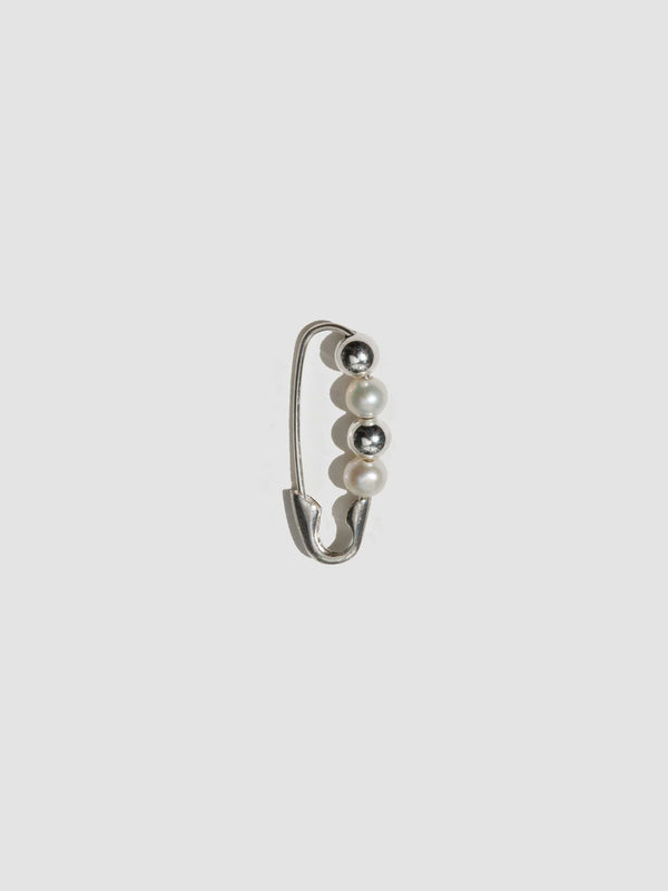 loren stewart Jewelry - Mini Friendship Bead & Pearl Safety Pin Earring