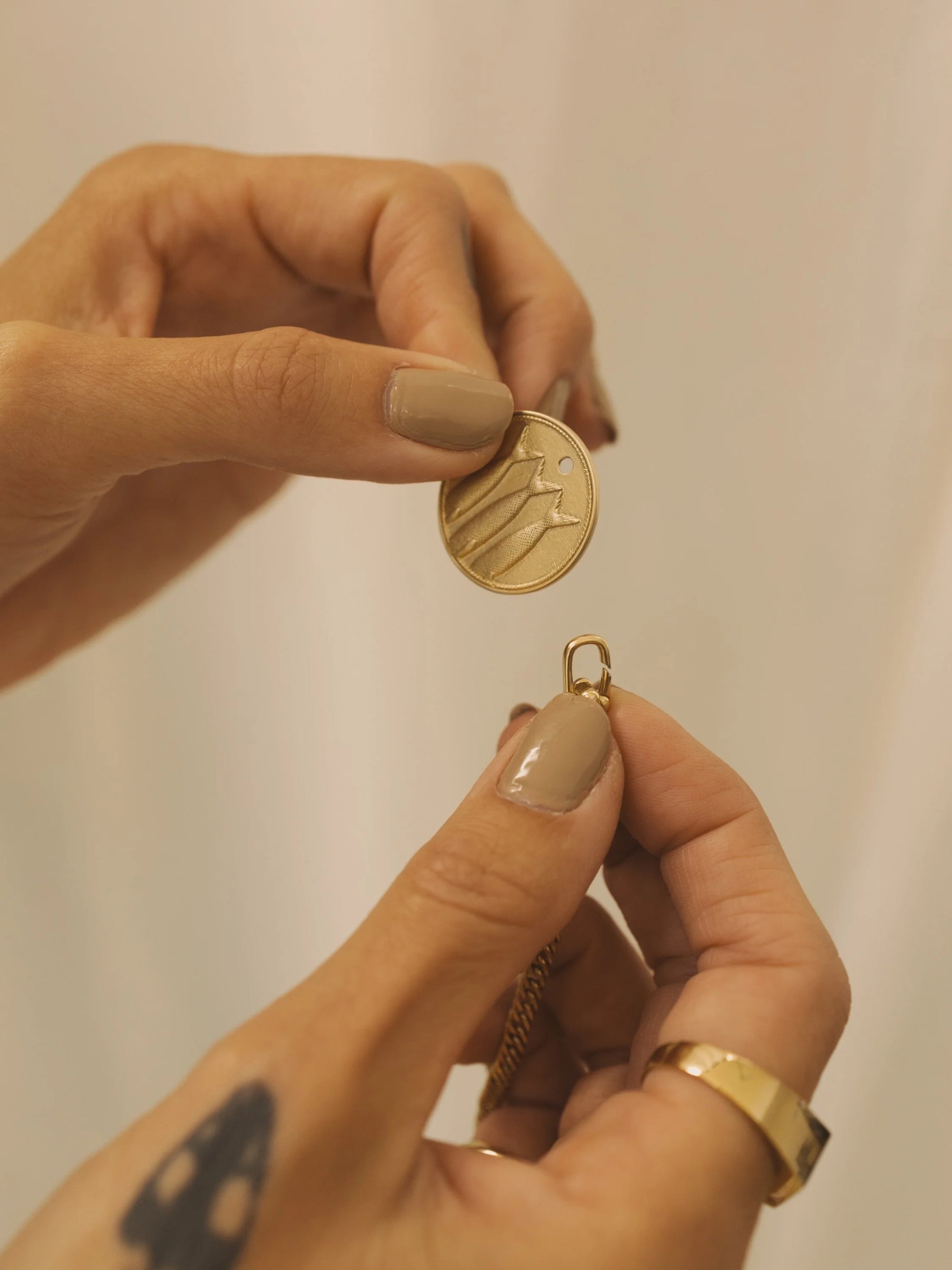 Merewif Heads or Tails Pendant - Gold